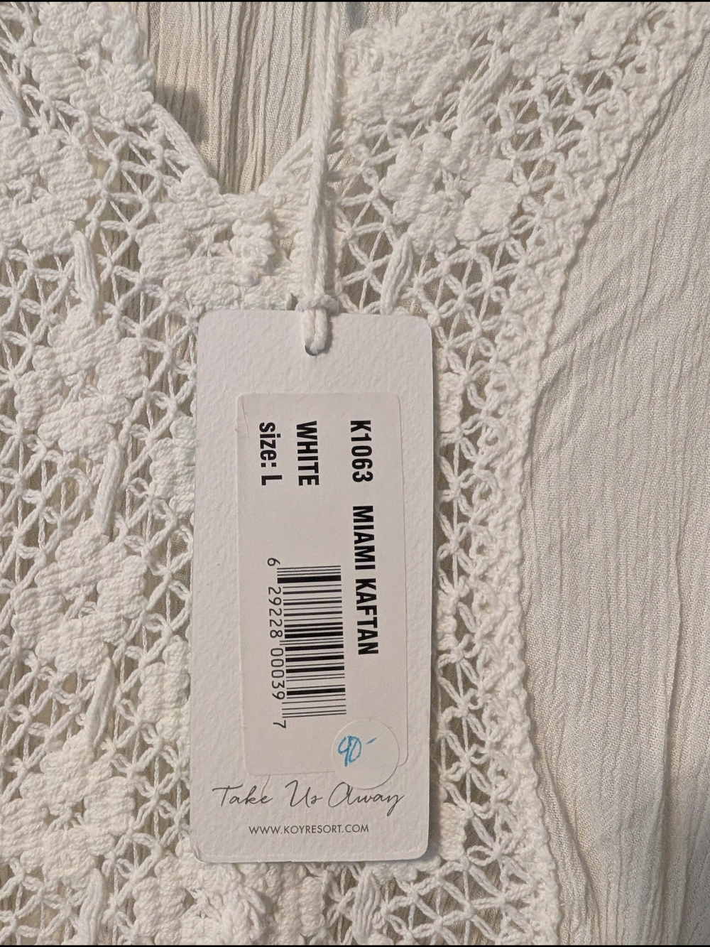 Women's White Crochet Swim Coverup